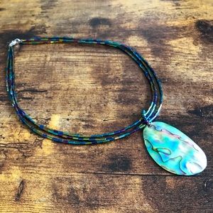 Beautiful, Abalone pendant, necklace. Handmade